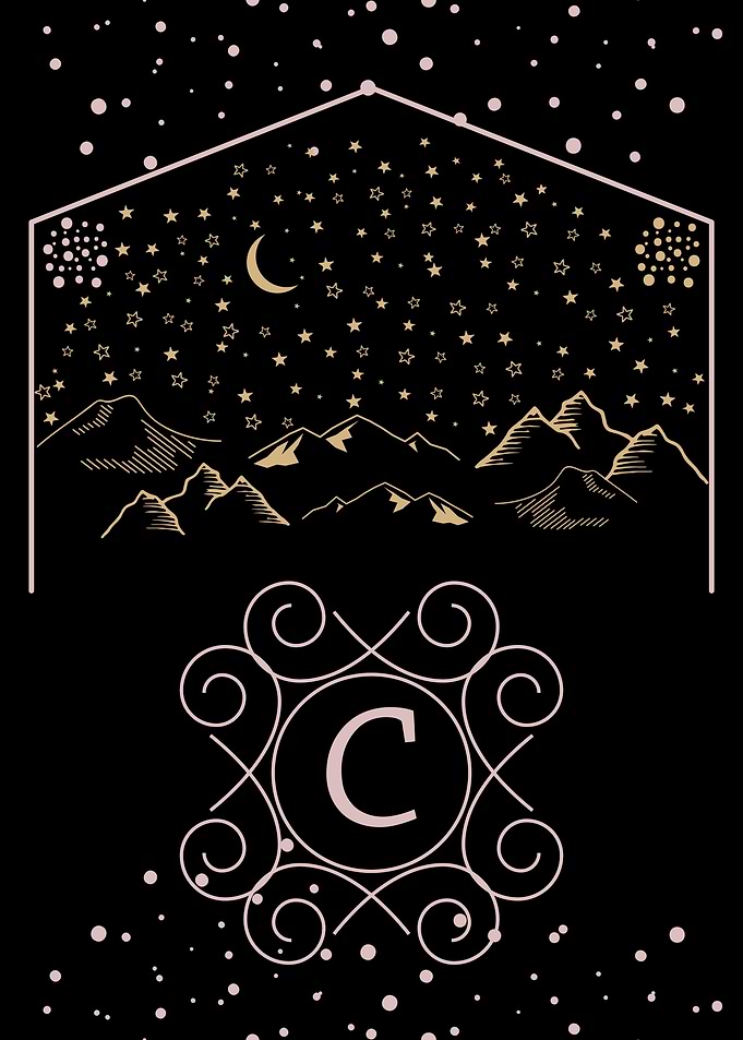 Starry Night Monogram C