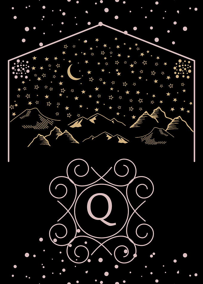 Starry Night Monogram Q