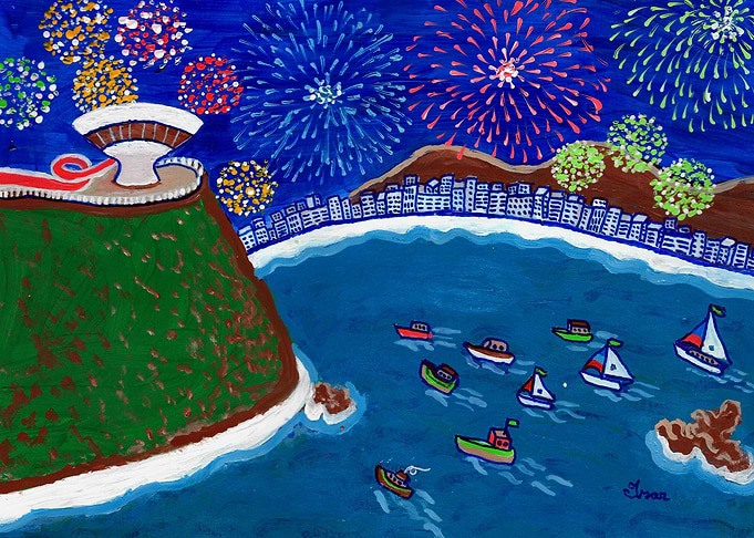 Fireworks in Guanabara Bay