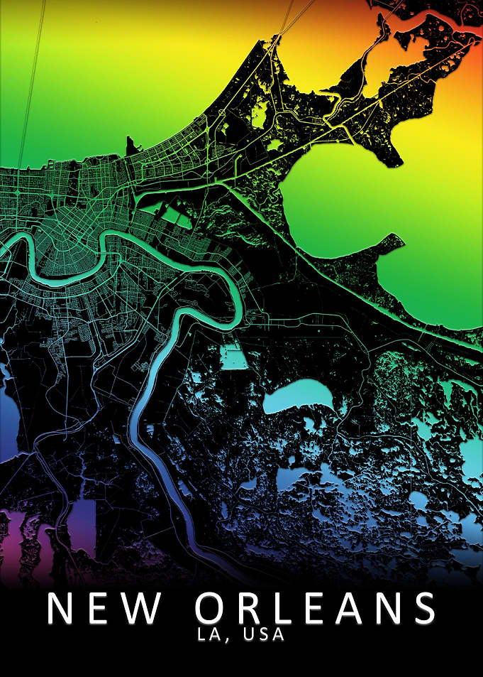 New Orleans USA City Map
