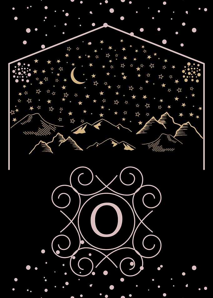 Starry Night Monogram O