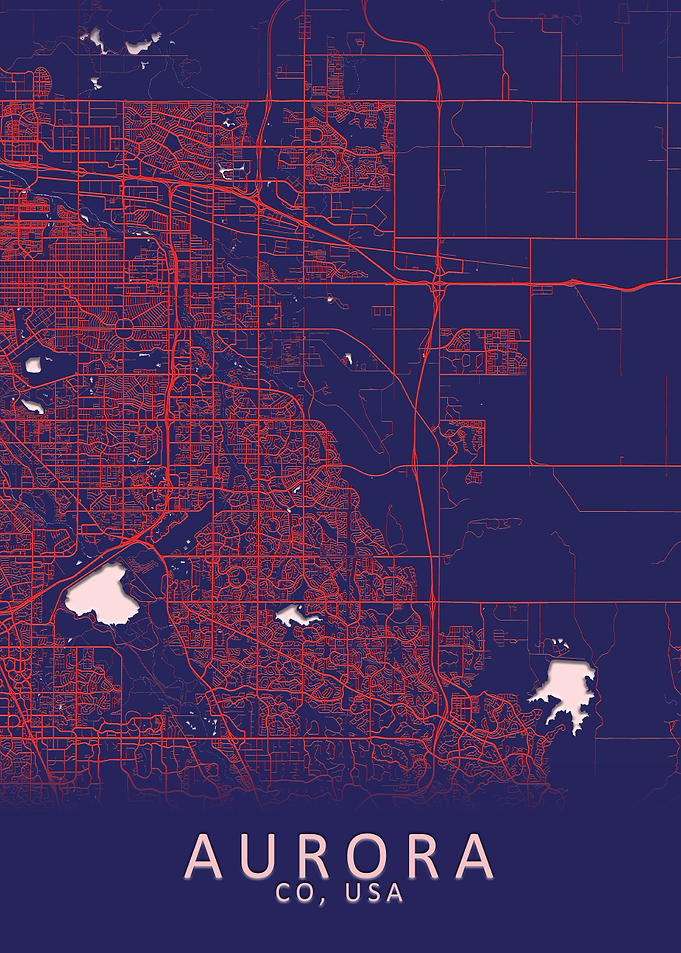 Aurora CO USA City Map
