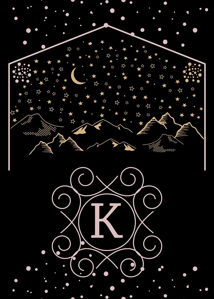 Starry Night Monogram K