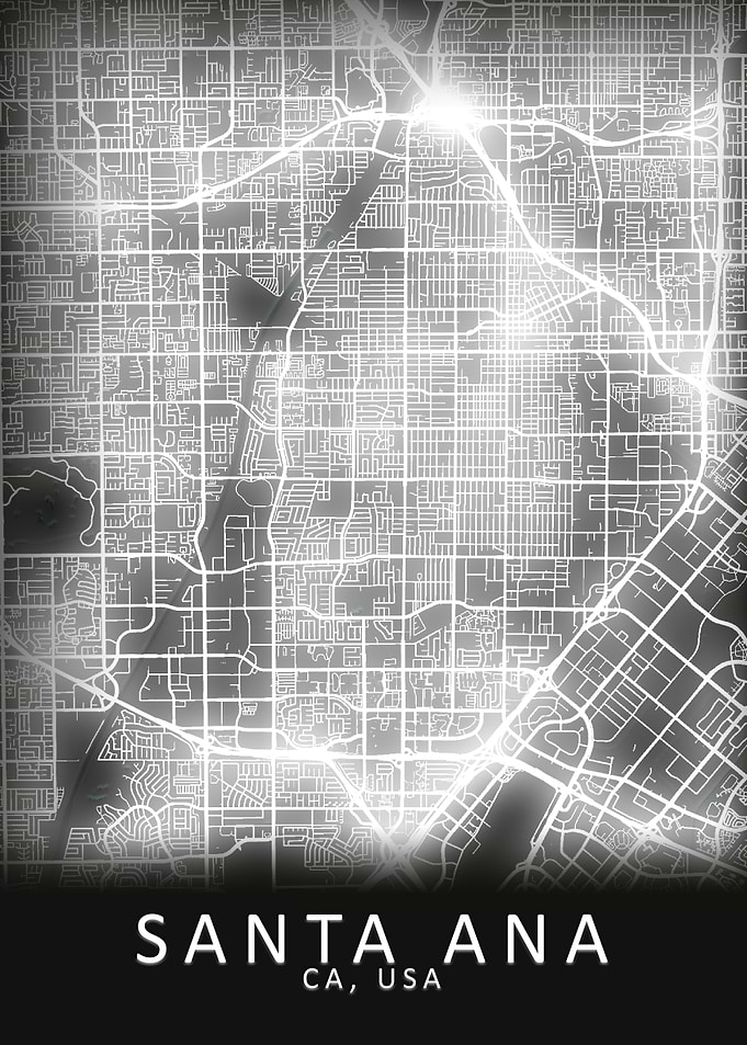 Santa Ana CA USA City Map