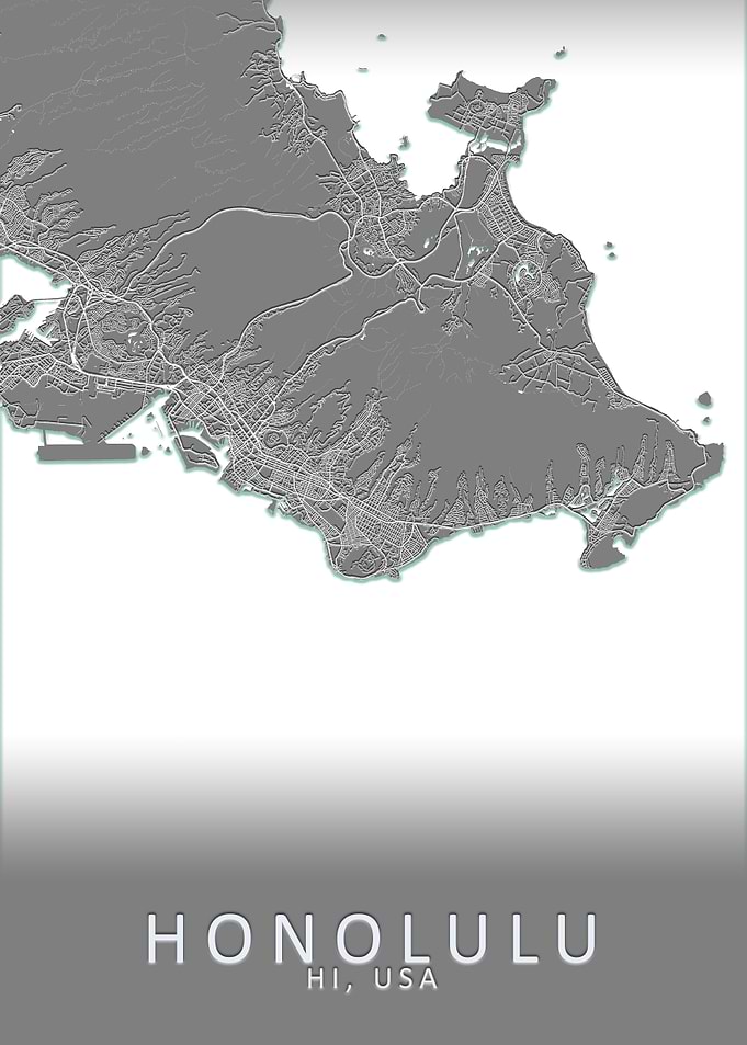 Honolulu HI USA City Map