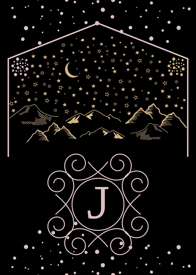Starry Night Monogram J