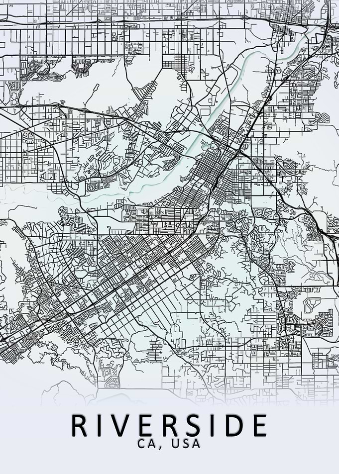 Riverside CA USA City Map