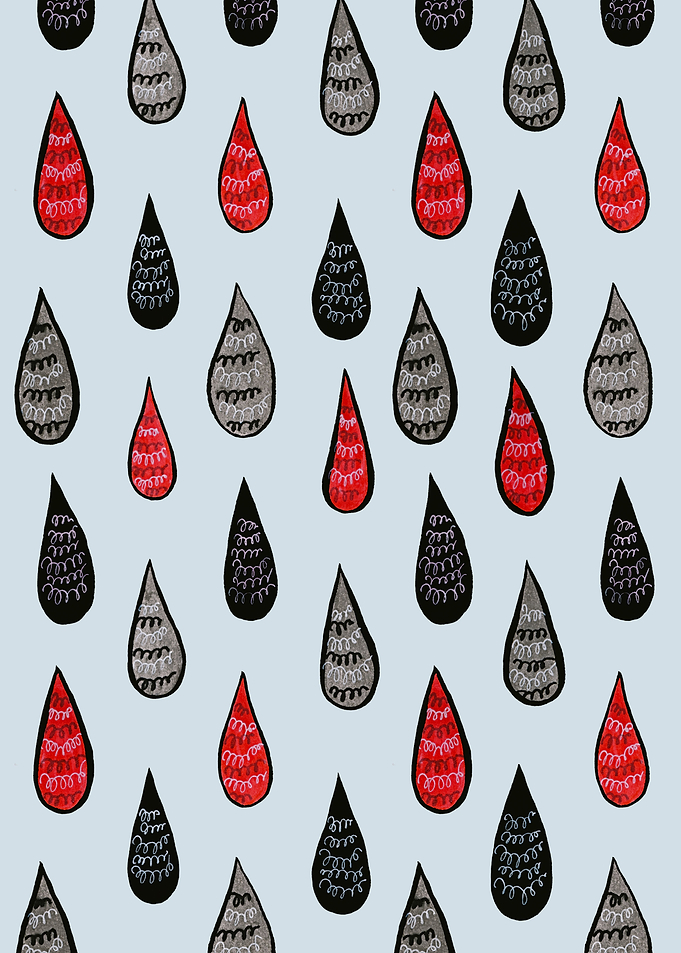 Weird Rain Drops Ink Patte