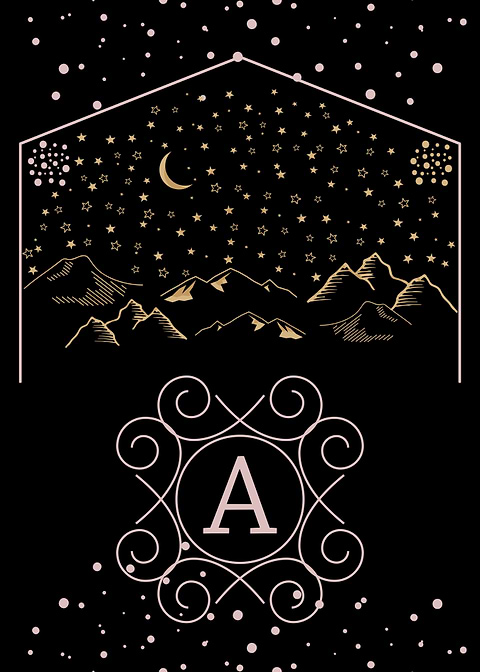 Starry Night Monogram A