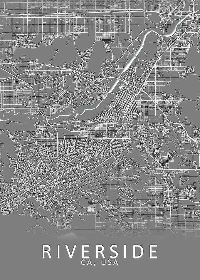 Riverside CA USA City Map