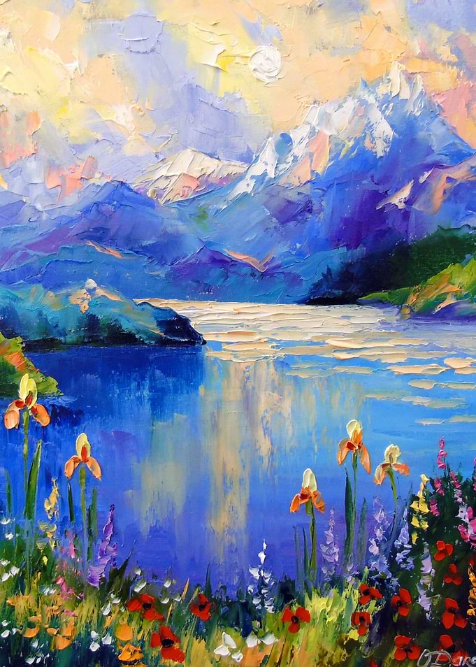 Flowers on the lake by the
