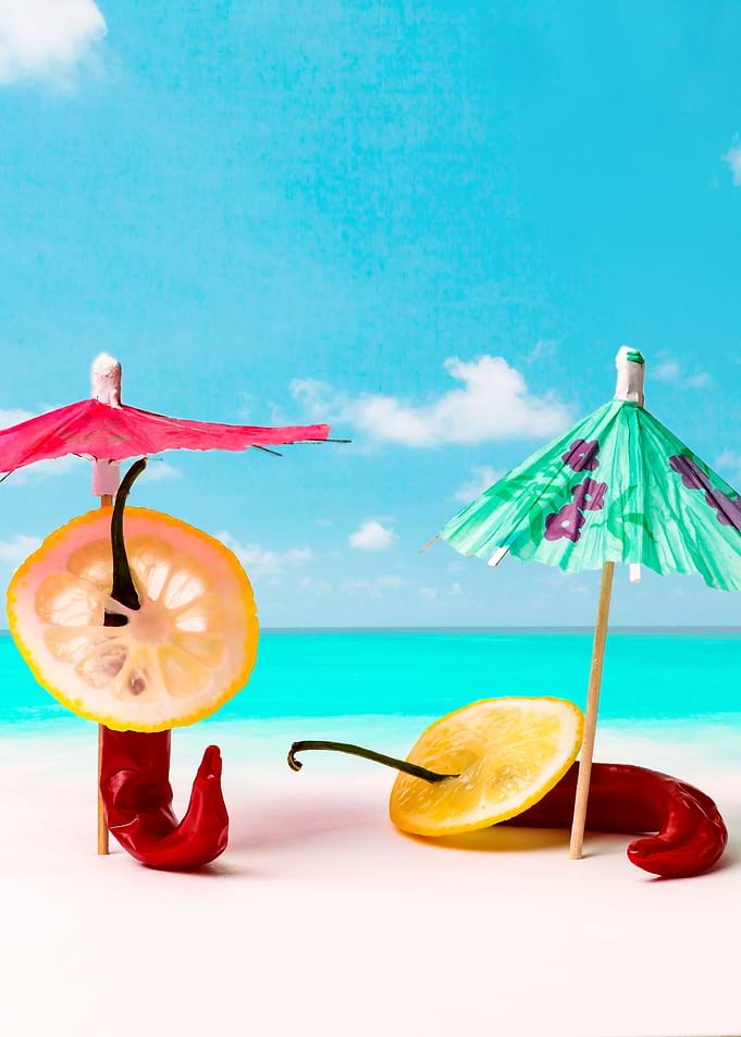 Red Peppers On The Beach