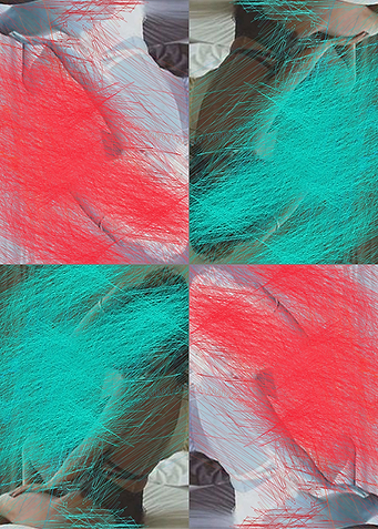 blue red lady