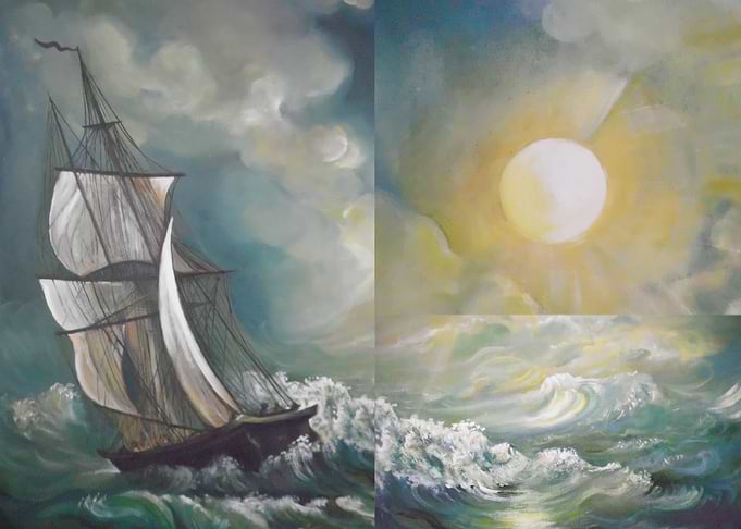 VIntage sea sunset