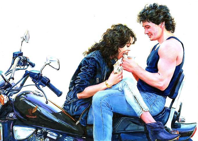 Lovers on Motor Bike