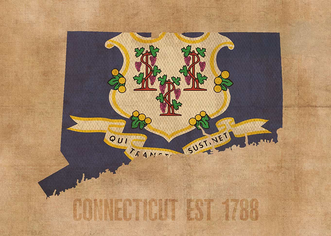 Connecticut State Flag Map