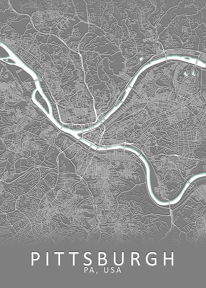 Pittsburgh PA USA City Map