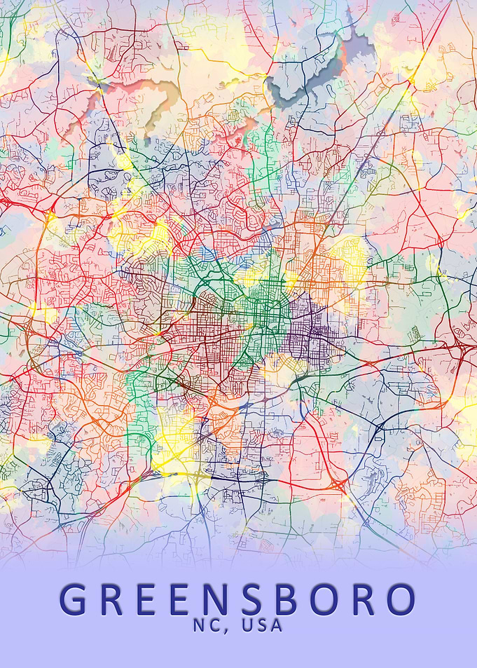 Greensboro NC USA City Map