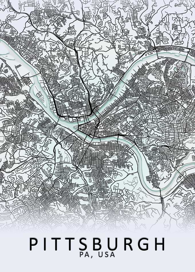 Pittsburgh PA USA City Map