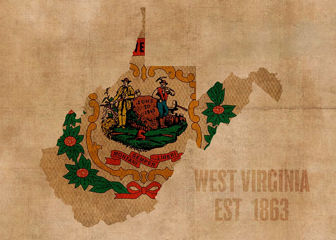 West Virginia Flag Map