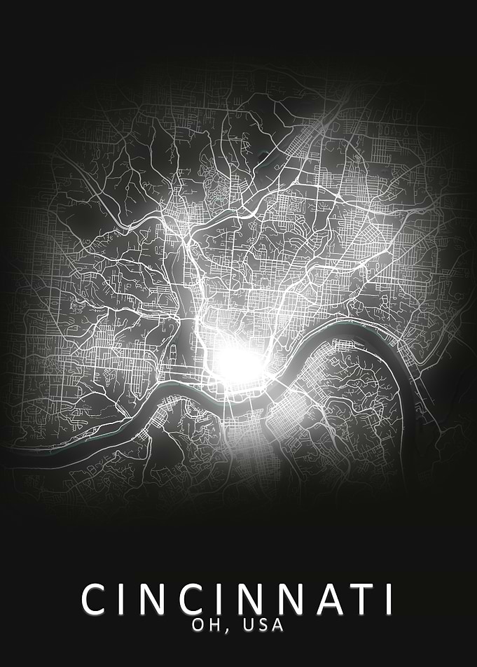 Cincinnati OH USA City Map