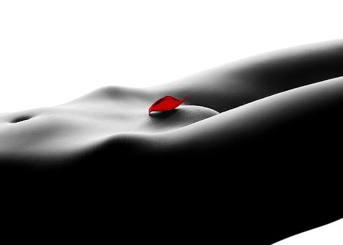Nude bodyscape on white 1