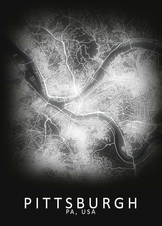 Pittsburgh PA USA City Map