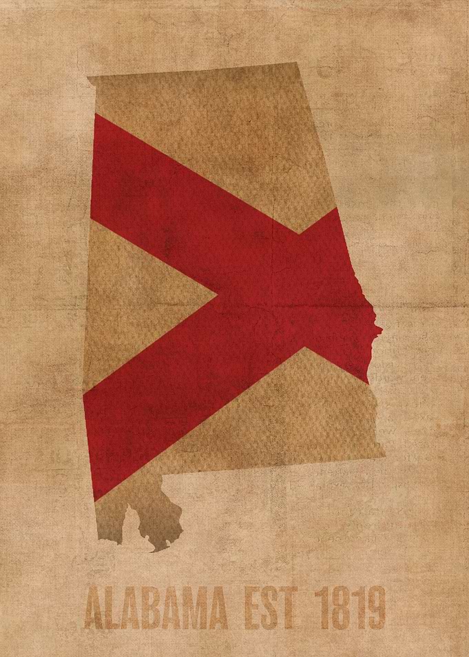 Alabama State Flag Map