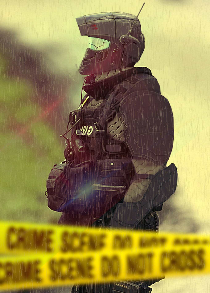 Police Officer crime scene