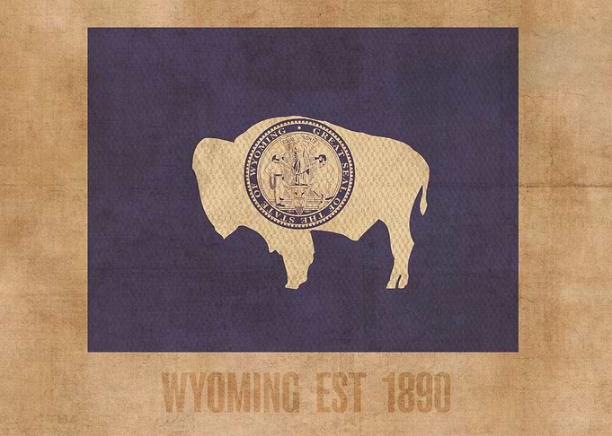 Wyoming State Flag Map