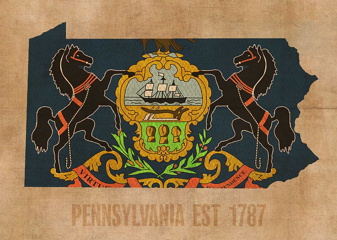 Pennsylvania Flag Map