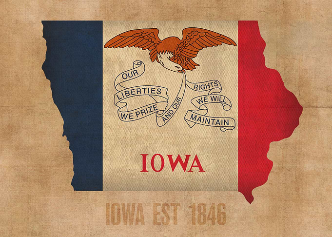 Iowa State Flag Map