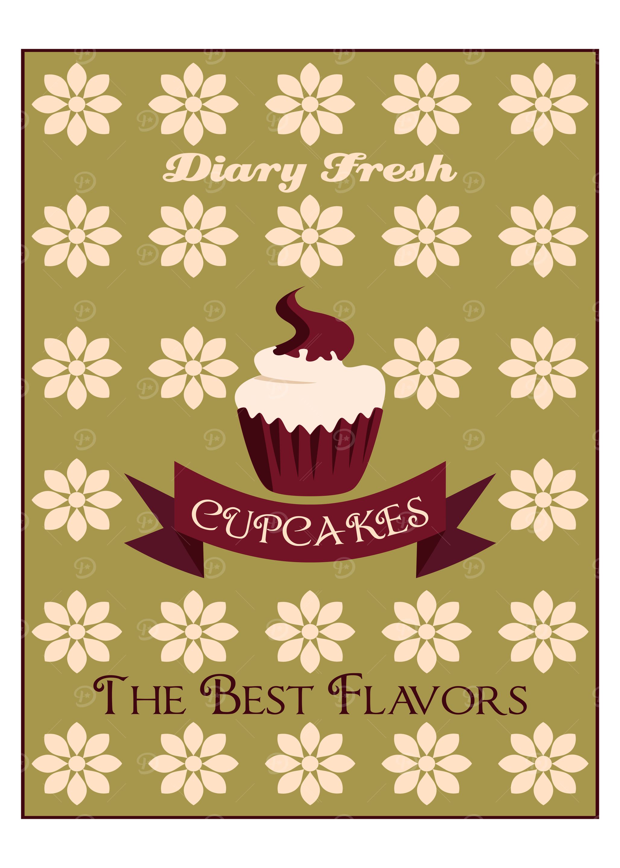Vintage cupcake poster