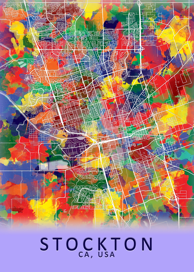 Stockton CA USA City Map