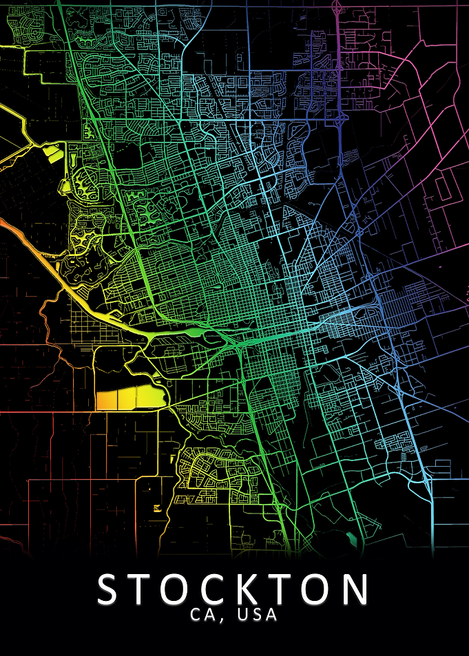 Stockton CA USA City Map