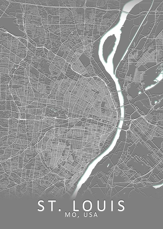 St Louis MO USA City Map