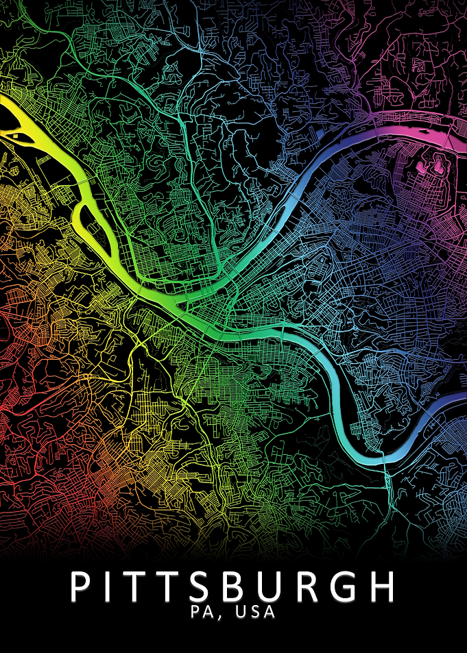 Pittsburgh PA USA City Map