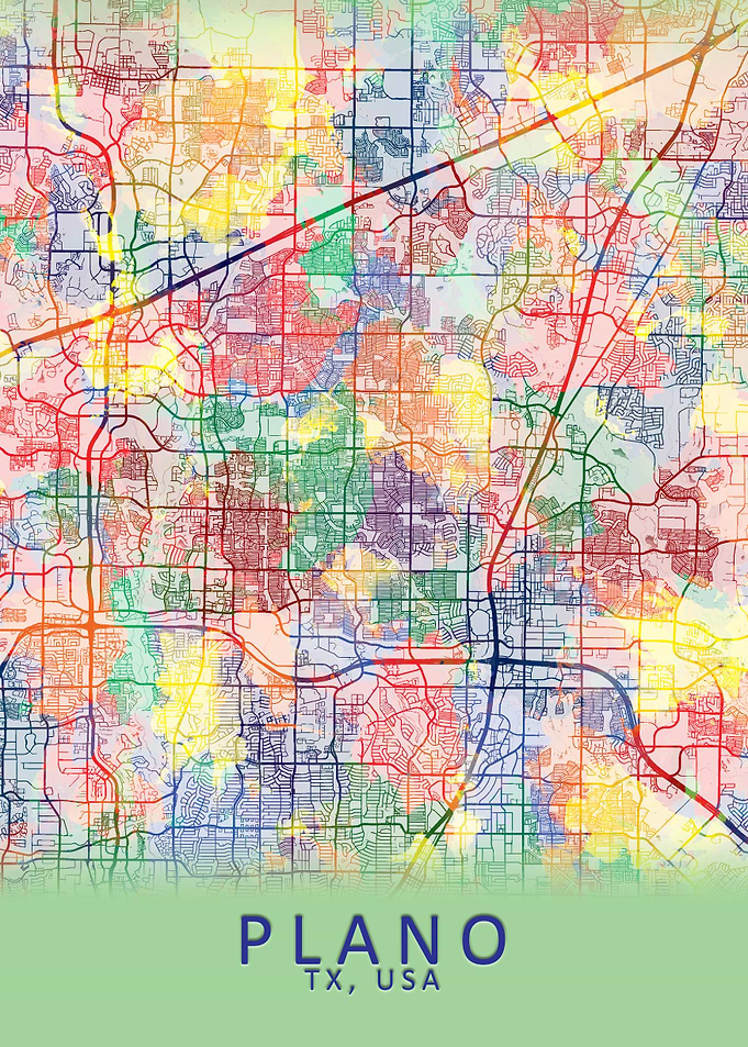 Plano TX USA City Map