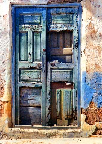 Old blue door