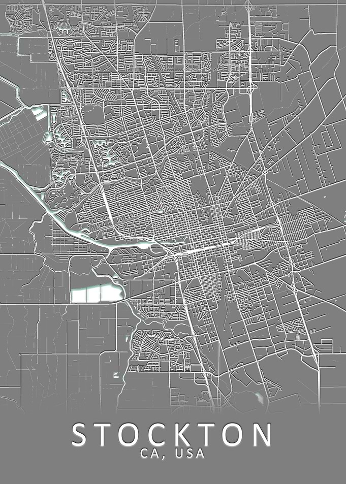 Stockton CA USA City Map