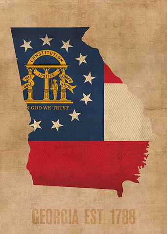 Georgia State Flag Map