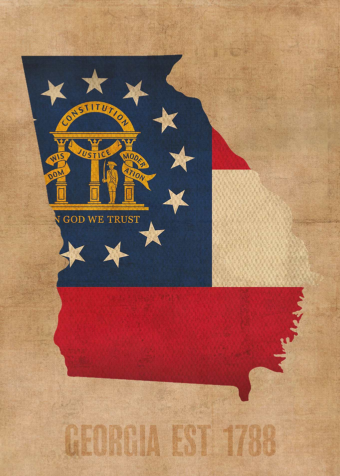 Georgia State Flag Map