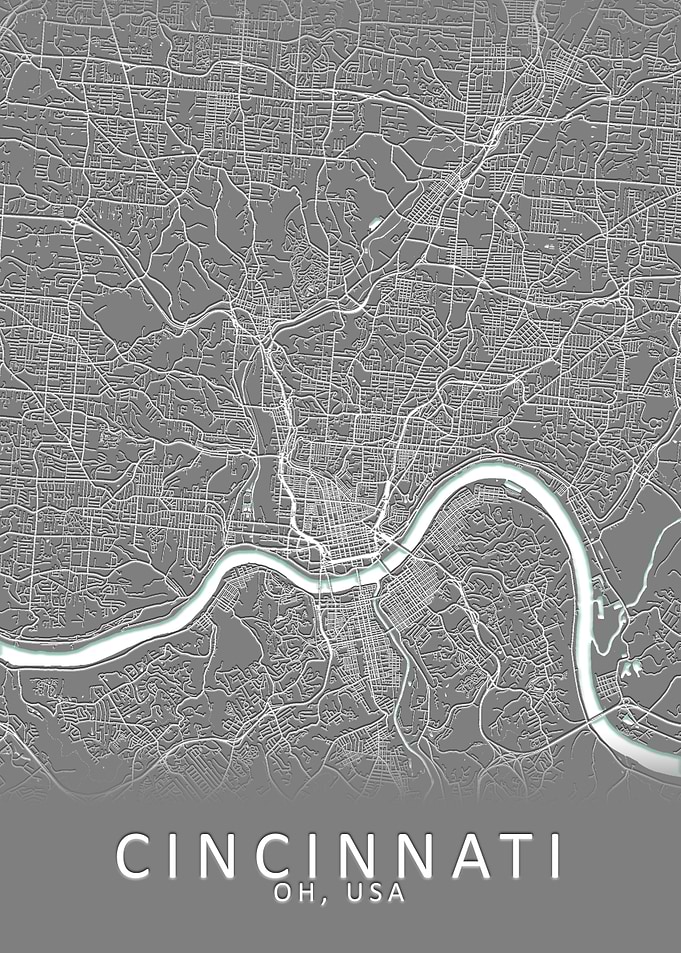 Cincinnati OH USA City Map