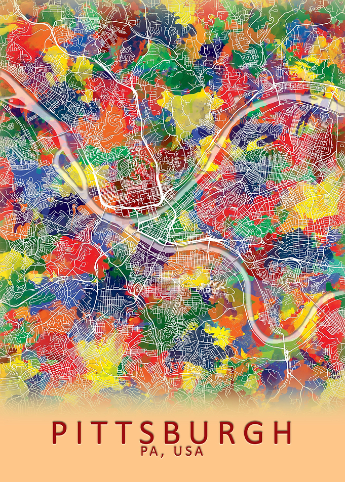 Pittsburgh PA USA City Map