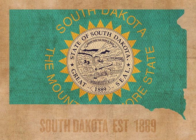 South Dakota Flag Map