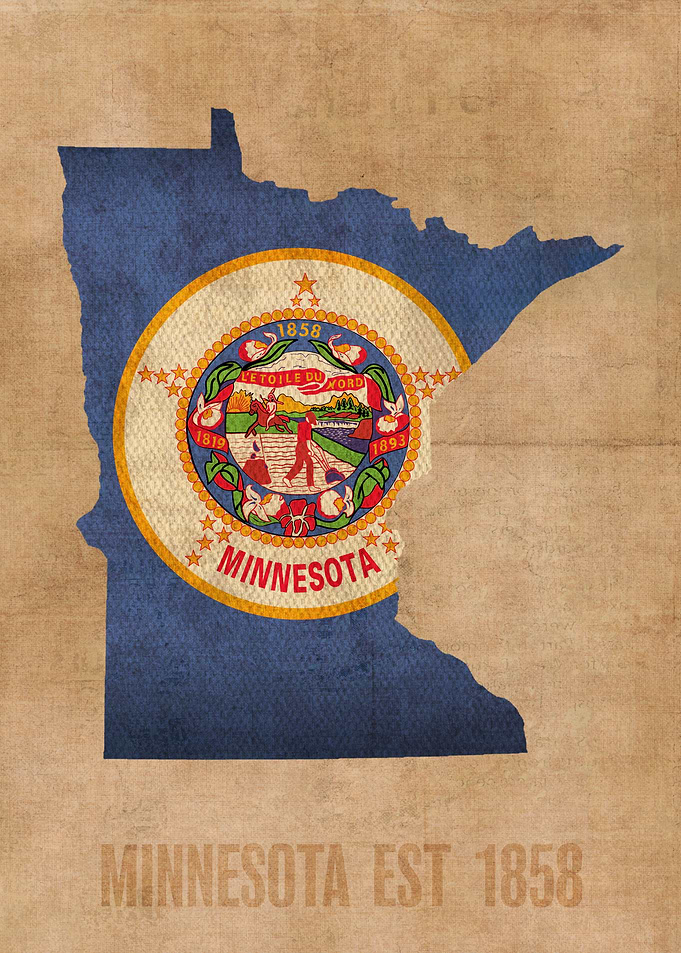 Minnesota State Flag Map