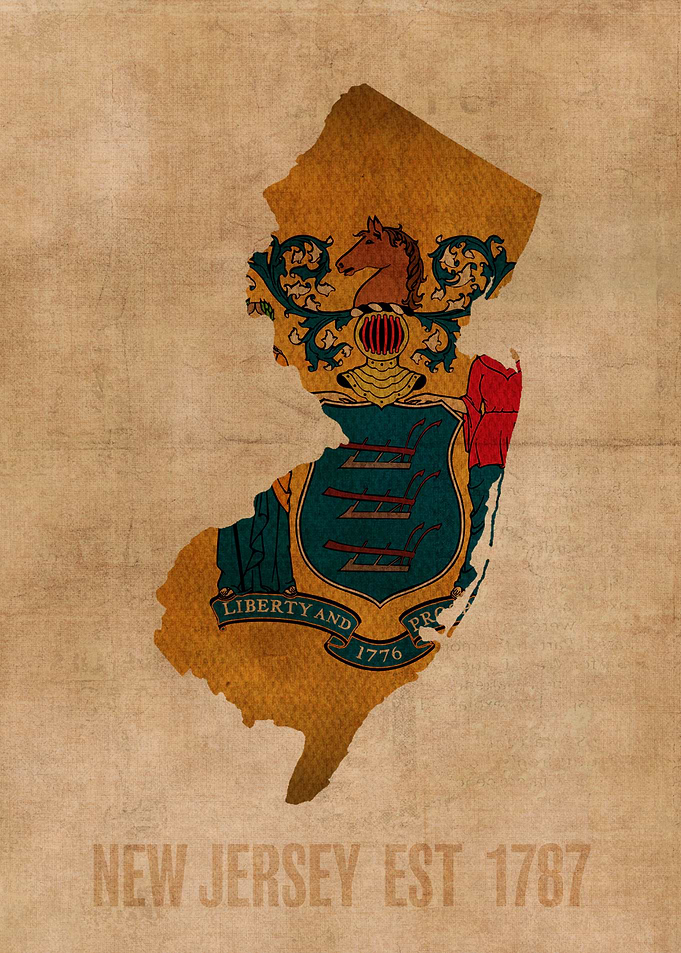 New Jersey State Flag Map
