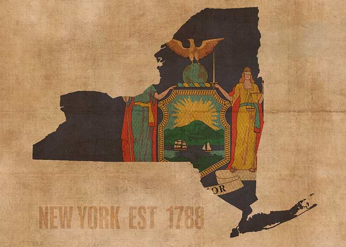 New York State Flag Map