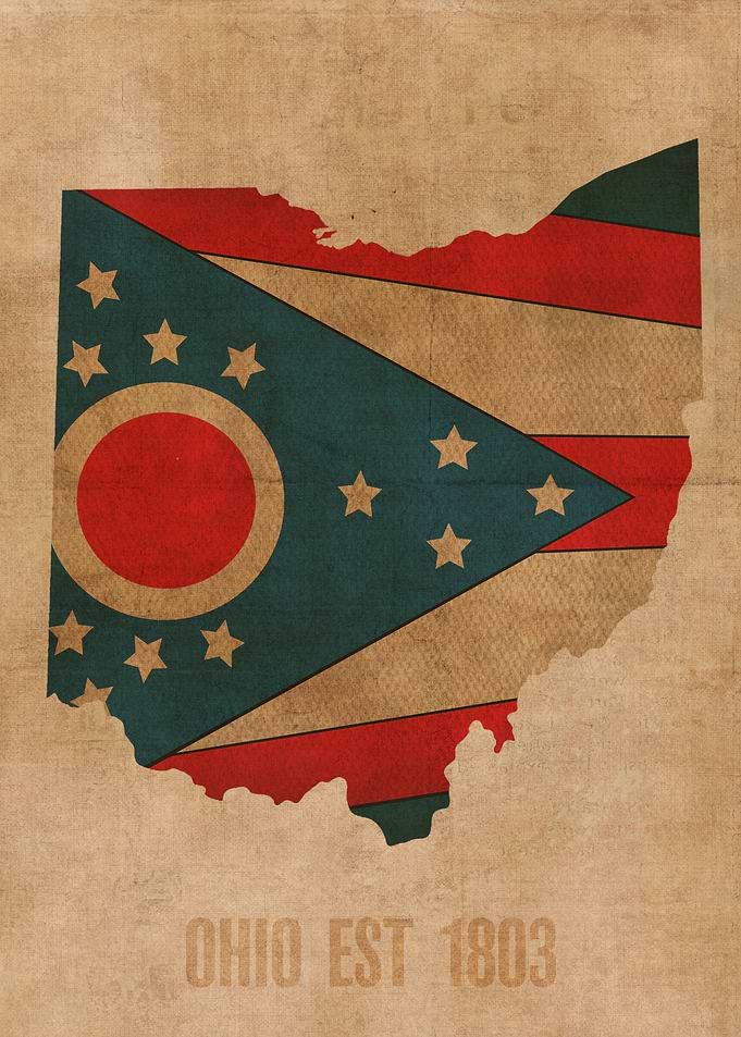 Ohio State Flag Map
