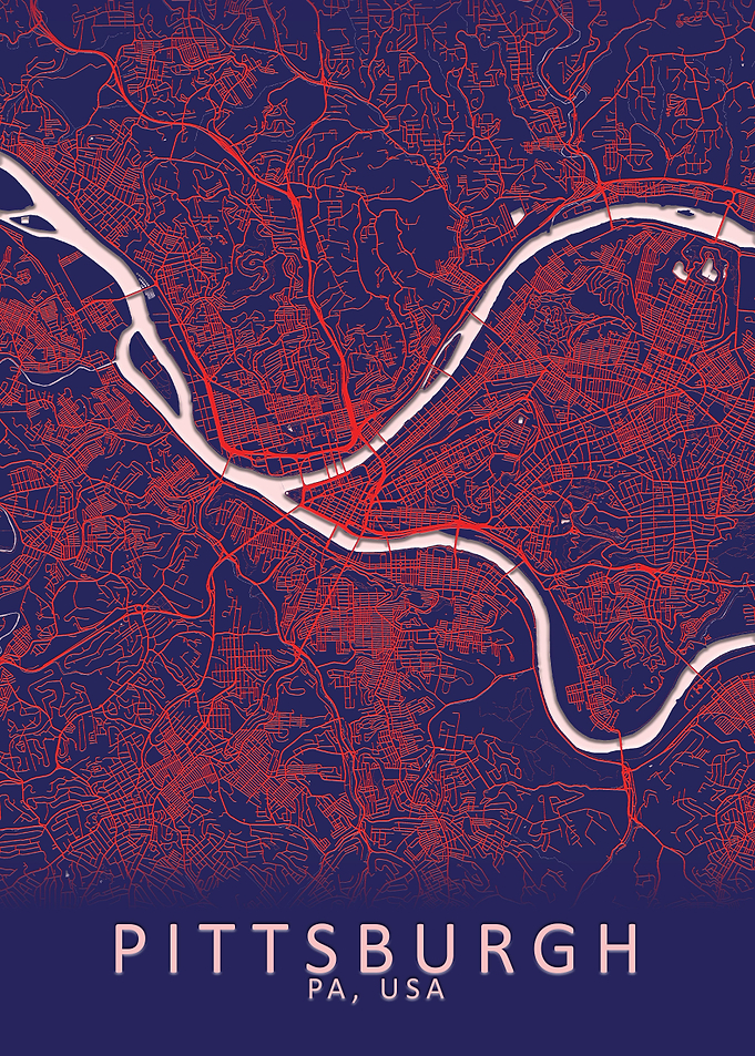 Pittsburgh PA USA City Map